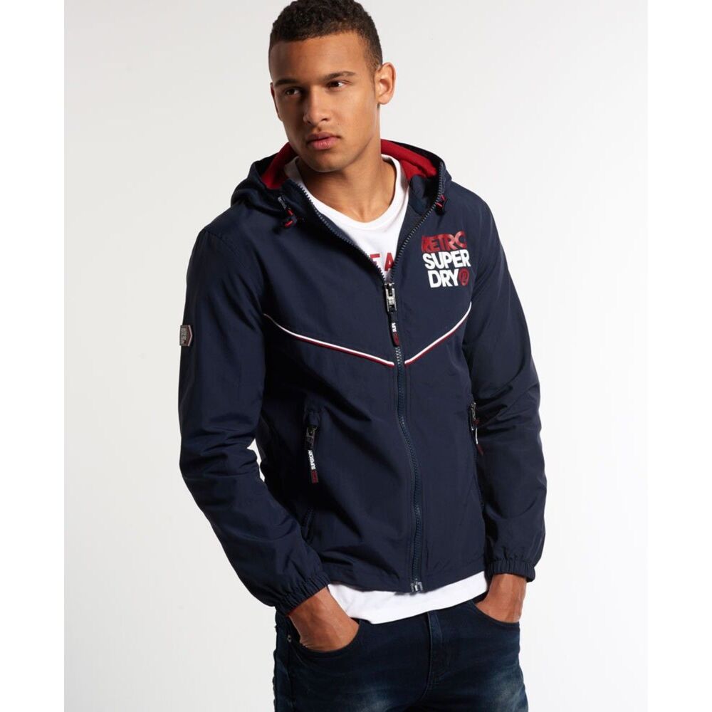 SUPERDRY Navy Blue Retro Stormbreaker Lightweight Lined Jacket Size XXL 2XL